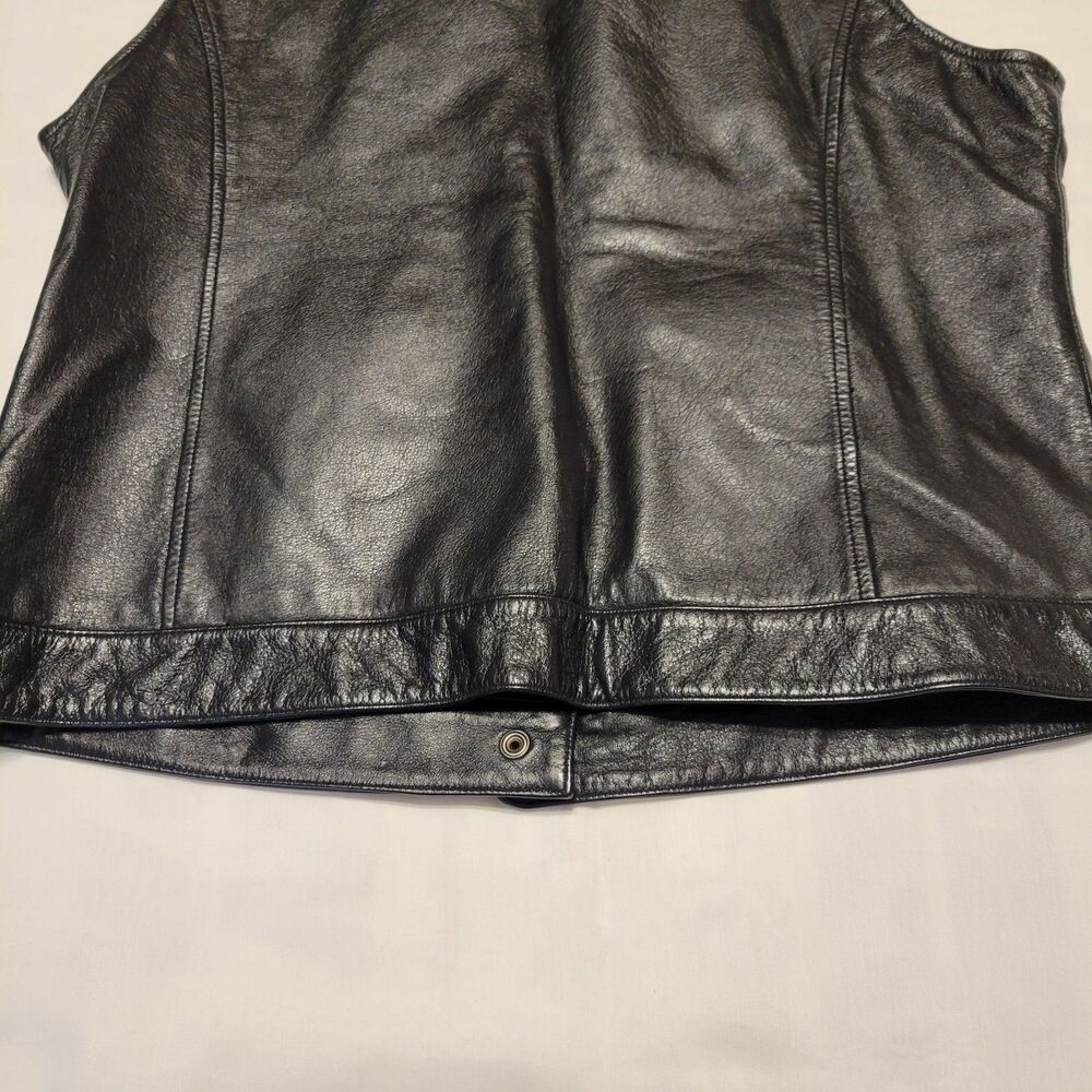 Telluride Clothing Co. Women's Leather Black Vest Jacket  Full Zip Size Large - Picture 5 of 15
